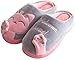 Hiver Unisex Intérieure Chaussons Coton Pantoufles Peluche Chaudes Cartoon Chat Animal Antidérapant Chaussons Hommes Femmes Slipper House Shoes D Gris EU 38 39