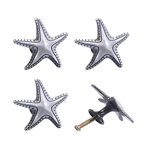 Luluxing 4 Pièces D'étoile De Mer Poignées D'armoire Belle Poignée Thème Océan Poignée Monotrou Coiffeuse Porte Meubles Porte Tiroir Coiffeuse Poignée