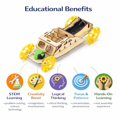 Image of DIY Amphibious Armored Vehicle Science Kit for Kids | Wooden STEM Toy with Motor & Wheels | Educational Craft Project | 8+ Years (Wireless Remote Control Car) (Amphibious Armored Vehicle)