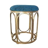 Metall Dressing Hocker PU Make-up Sitz ändern Schuhe Bank weichen Flanell Kissen niedrigen Eisen Hocker Nordic Living Room Sofa Esszimmerstuhl Sitzhöhe 45cm - blau