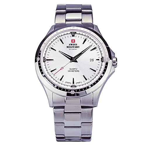 Swiss Military SMP34056.02 le cadeau idéal : montre homme en acier argenté