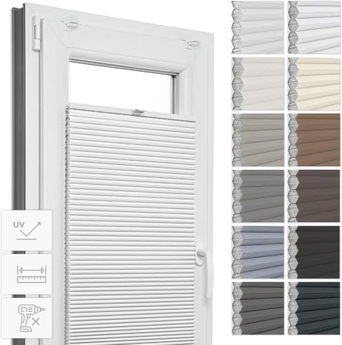 Estika Estor Plisado de Nido de Abeja sin Taladro a Medida, estores oscurecedores y estores de Ventana Termo Klemmfix Disponibles en Varias anchuras (30 129 cm) y Alturas (50 149 cm)