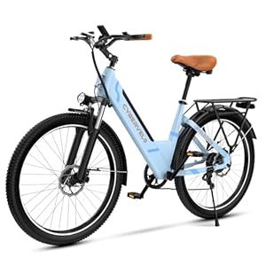 Aelith 26″ Electric Bike for Adults – Powerful 1000W Motor, 48V Removable Battery, 7-Speed, Front Suspension & LCD Display – Commuter and Mountain EBike for Women