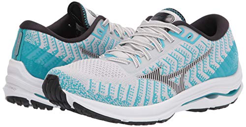 Mizuno Tênis de corrida feminino Wave Rider 24 Waveknit, Nimbus Cloud-Phantom, 9.5 Wide