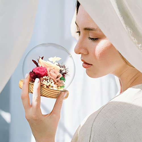 Regalo Flor Preserved Roses & Fresh Flowers Bouquet – Gift for Women, Roses That Last Forever, Flowers for Delivery Prime, Champagne Roses – Birthday, Mother’s Day & Christmas