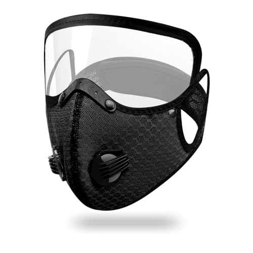 Detachable protective goggles riding mask, windproof, dustproof, and anti droplet, all season universal sports mask (Black)