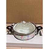 サンコーウェアー ホーロー鍋 両手鍋 16cm 花柄