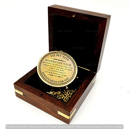 JUNZALINAUTIC You are Braver Than You Believe,to My Son Compass,My Son,to My Son,Son from Dad,Gift for Son,Father Son Gift,Mother Son Gift,Love Mom,Son from Mom, Love Dad