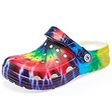 Kids Boys&Girls Classic tie dye Big Kid Clog Shoes 5 White