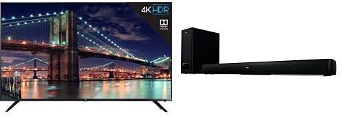 TCL 75R617 - 75-Inch 4K Ultra HD Roku Smart LED TV (2019 Model) with TCL TS5010 - Alto 5+ 2.1 Channel Home Theater Sound Bar with Wireless Subwoofer