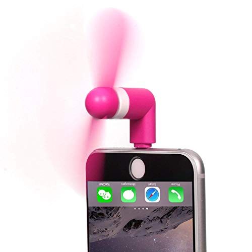 Image of QAWACHH 3 in 1 OTG Mini Portable Mobile Fan for Android and iPhone, Type c-Orange- (blue)