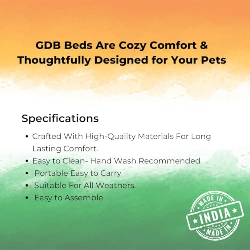 Image of GDB Cotton Premium Cozy Covered Pet Bed for Cats and Small Dogs Soft, Washable, Cave-Style Sleeping Bed with Anti-Slip Bottom Small Orange Blac.k(LWH 51X51X15 CM)