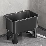 Lavabo Per Mocio, Lavabo Commerciale Per Mocio, Lavabo Di Servizio Autoportante Profondo 26 Cm Per Lavanderia, Cucina, Bagno, Balcone, Nero/Grigio/Bianco, Lavabo Di Servizio Per Mocio Ideale Per La P