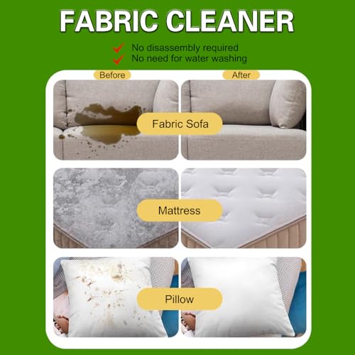 kanfort Upholstery Foam Cleaning 2 Pack, No Rinse Fabric Cleaner for Sofas, Couches & Car Seats, Quickly Lifts Stains & Dirt, Safe for Households with Kids & Pets, Easy-to-Use for Fresh & Spotless