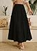 NiPaMi Women's Chiffon White Flowy Maxi Skirt Boho Fall Elastic Waisted Pleated A Line Long Skirts for Women 2025(Black,L)