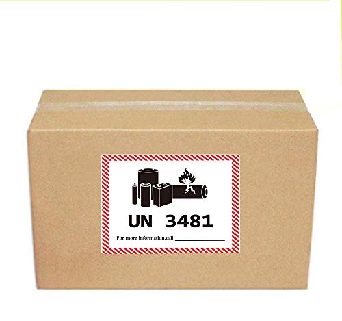 UN 3481 Lithium Battery Labels 4.72 x 4.33 inch Lithium Ion Battery Transport Caution Warning Labels  200 Adhesive Stickers  - Thumbnail 2
