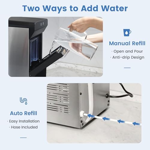 Gevi V2.0 Nugget Ice Maker, 38lbs/24H Countertop Pellet Ice Machine with Self-Cleaning, Energy-Efficient, Chewable Pebble Ice Maker for Home Kitchen, Office, Great Gift - 4