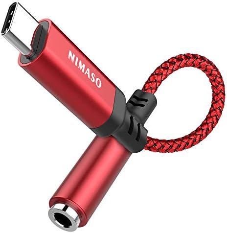 NIMASO USB C till 3,5 mm uttagsadapter, typ C till 3,5 mm hörlurar Aux digitalt ljud hörlursadapter för Samsung Galaxy S20 Ultra Note10 A80 Huawei P40/P30 Pro/P20, Google Pixel 4XL, OnePlus7, Moto