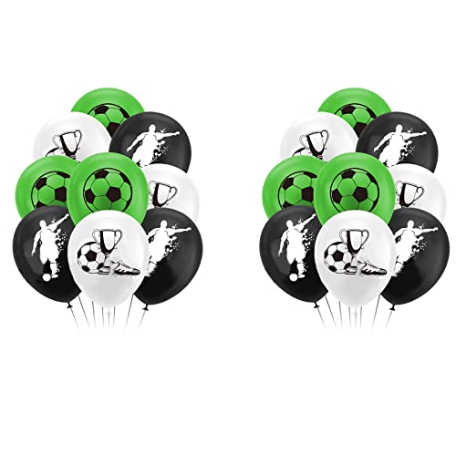 Lot de 18 ballons de football noirs et blancs, verts, ballons de football décoratifs de 12 pouces pour enfants, anniversaire, coupe du monde, fête, football Cover