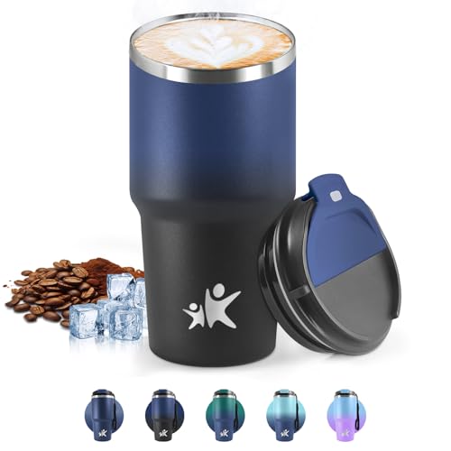 HoneyHolly Termo Cafe 600 ML, Reutilizables, Vaso Termico Cafe Antigoteo para Coche, Acero Inoxidable 304, Taza Termica Para Llevar, Termo Café Hermético para Café Frío y Caliente, Leche y Té