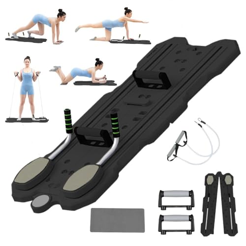 腹筋ローラー 自宅 筋トレ器具 エクササイズローラーホイール 多機能全身トレーニングボード 腹筋トレーニング器具 腹筋マシーン マシンピラティス ダイエット器具 室内用運動器具 エルボーサポート・膝パッド付き 折りたたみ式で収納しやすい 初心者/上級者 ブ