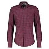 lerros hemden 3xl Klassischer Hemden-Style LERROS - Herren Langarmhemd Karohemd mit Dobby-Struktur (23N1442), Größe:XL, Farbe:Ruby Red (360)