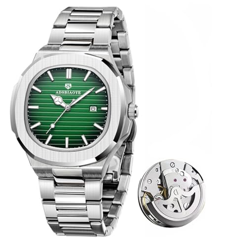 Montre carrée classique quartz analogique étanche date homme