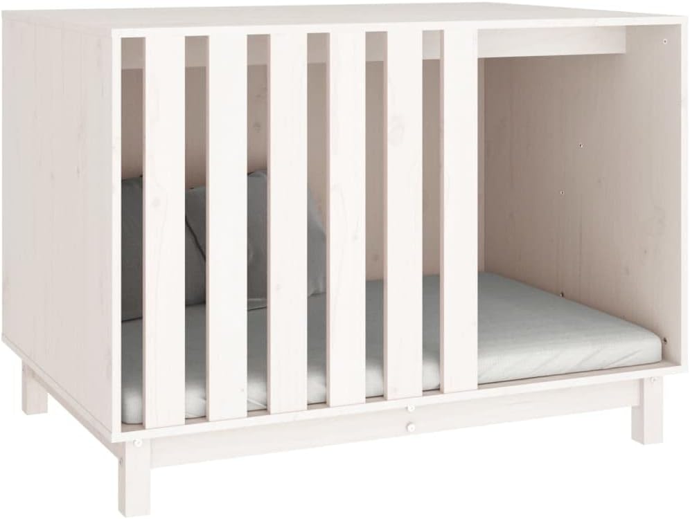 Solid Wood Dog House for Medium Dogs Indoor Outdoor Use, Durable Pine Construction for Bulldogs Australian Shepherds, Minimalist Design Easy Assembly Weather-Resistant Pet