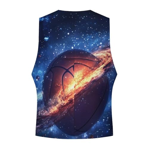 Galaxy Basketball Sky Men's Suit Vest Slim Fit Business Dress Party Pattern Waistcoat Vest Top4