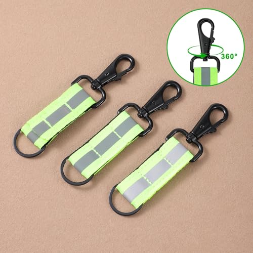 Image of Tarini 3Pcs Reflective Keychain, High Visibility Glow in the Dark Tag for Backpack & Dog Collar