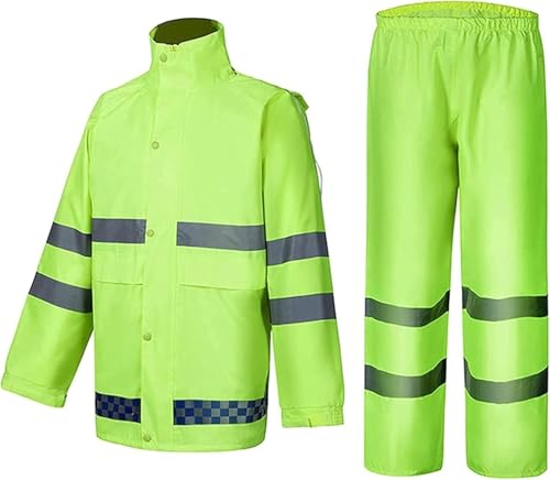 Impermeable de trabajo Ropa impermeable for hombres Ropa impermeable clásica for adultos y mujeres Sudadera con capucha reflectante transpirable, Ropa impermeable for motocicletas y pesca(XX-Large)