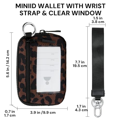 Image of Wristlet Wallet for Women with Clear ID Window, Zip Coin Purse and Keychain | 3 Card Slots, Exterior Zip Pocket, Inner Mesh Pouch, Lipstick Holder, Detachable Wrist Strap, Lightweight Nylon