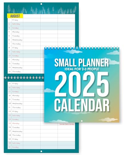 2025 wall calendar with 3 columns, 1 month to view, for up to 3 people, suitable as a couples calendar 2025 or family planner 2025 3 columns, by Just Cards Direct