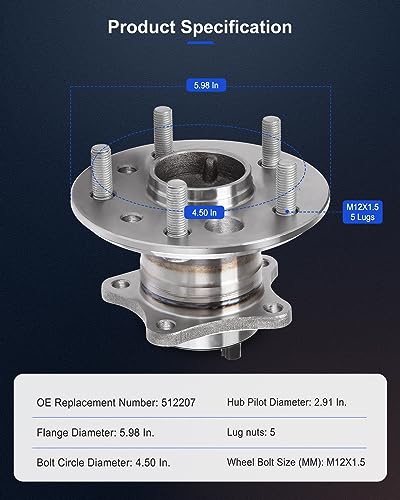 Image of ECCPP Wheel Hub Assembly Rear 512207 for Lexus Es300 2002-2003, for Lexus