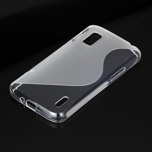 S-Shape Black TPU Gel Skin Case for LG E960 Mako Google Nexus 4