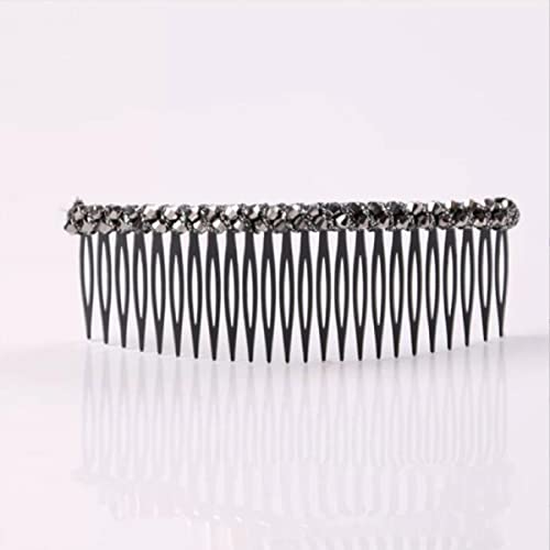 Kimuwhi 6Pcs 24 Teeth Plastic Hair Side Comb Hair Clip Crystal Beaded Hair Accessories Women Black Hair Combs Clips #TOP3