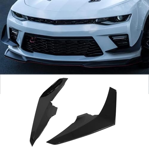 MUNALP A Pair Canards Front Bumper for Chevy Camaro SS 2016-2018 Front Bumper Spoiler Splitter Side Dive Plane Air Vent Fins Intake Grill Inserts ABS Plastic (Glossy Black)