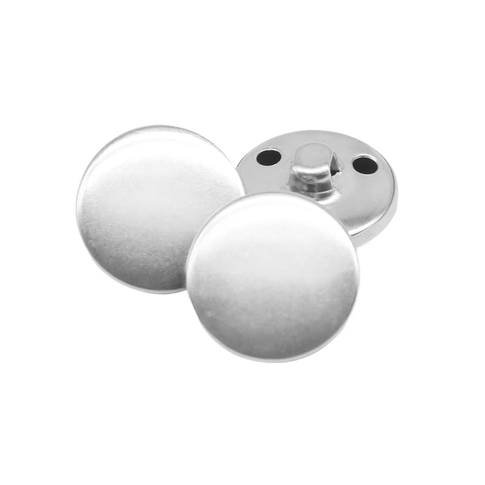 Lot De 10 Boutons Anciens En Métal Noir 23mm - Boutons De Tige, Ronds, Fabrication Française, Neufs