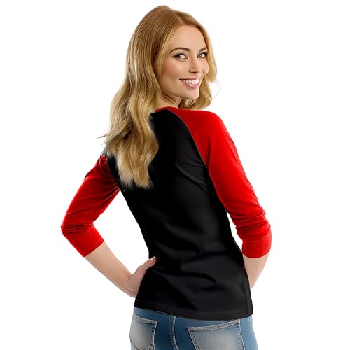 3/4 Sleeve Tops for Women - Casual Fashion Blouse Baseball Style Tees Three Quarter Raglan Shirt Women3