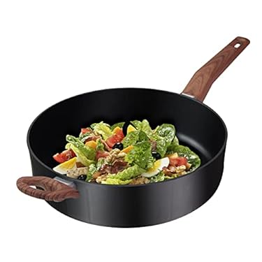 AMAZON - LECOOKING 11″ Deep Frying Pan, 5 Quart Nonstick Frying Pan,Pan for Cooking, Saute Pan for All Stove, Fry Pan Jumbo Cooker Induction Compatible, PFOA Free