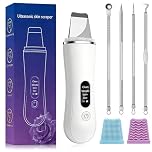 XWLEYW Skin Scrubber Ultrasonic Exfoliating Device, 4 Modes Blackhead Remover Tools for Facial Skin, Electric Blackhead Scraper with Silicone Covers and Removal Kit