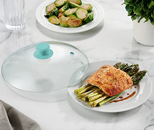 Godinger Microwave Plate Cover Lid With Easy Grip Handle, Safe Tempered Glass, Microwave Food Cover, Splatter Cover Guard #TOP5