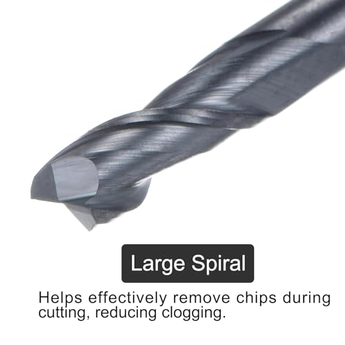 Image of uxcell Carbide Square End Mill, 1 /8 inch Diameter AlTiN BN Coated 2 Flutes Milling Bit Cutter, for Hardened Steel Cast Iron Alloy Metal, 1 /8 inch Shank 3 /8 inch Cut Length 1-1 /2 inch Long HRC50