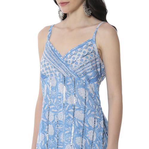 Image of BIBA Women Cotton Straight Printed Suit Set