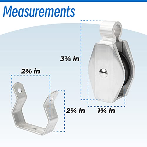 31-12 Extension Ladder Pulley Replacement Kit Compatible with Werner Brand Aluminum & Fiberglass Extension Ladders Silvery