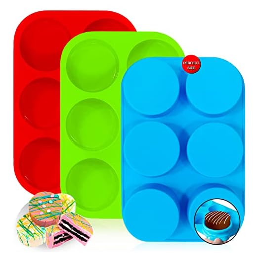 Silicone Oreo Cookie Mold, Walfos Round Cylinder Chocolate Covered Oreos Molds, BPA Free and Non-Stick, Perfect for Cookies, Oreos, Candy, Soap, Cupcake, Pudding, Jello, Set of 3