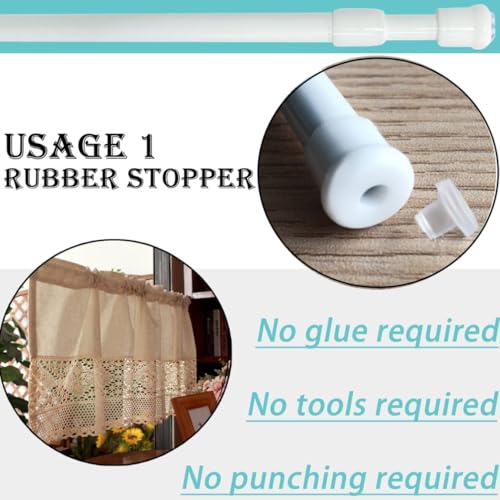 2 Stücke Klemmstange Für Gardinen, Spannstange Ohne Bohren, Gardinenstange Ausziehbar Teleskopstange Zum Klemmen, für Vorhänge Schränke DIY-Regal - Weiß (58-85CM)