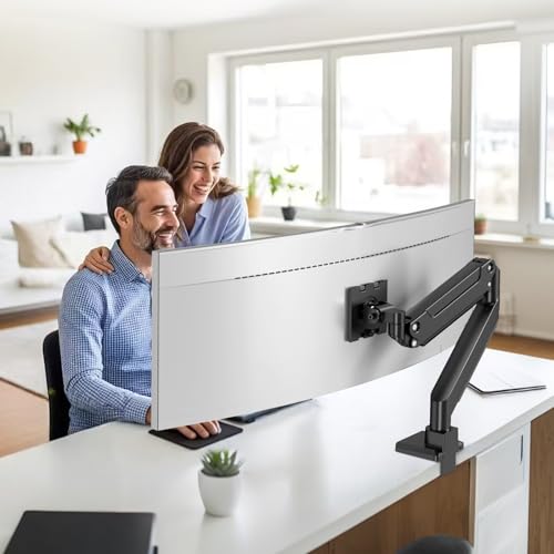PUTORSEN 17-49 Pouces Support d'écran, Max 20 KG, Premium Aluminium Screen Support for Flat/Curved Monitor with VESA 75 * 75/100 * 100 mm, Gas Spring Monitr Table Holder – vue 5