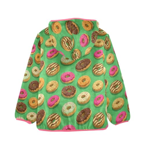 Donut Toddler Fleece Jacket Baby Girls Hooded Zipper Long Sleeve Thick Warm Outerwear 3-10 Years2
