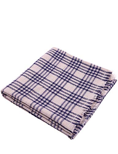 Bess Bridal Women's Plaid Blanket Winter Scarf Warm Cozy Tartan Wrap Oversized Shawl Cape (One Size, Griege) - Thumbnail 6